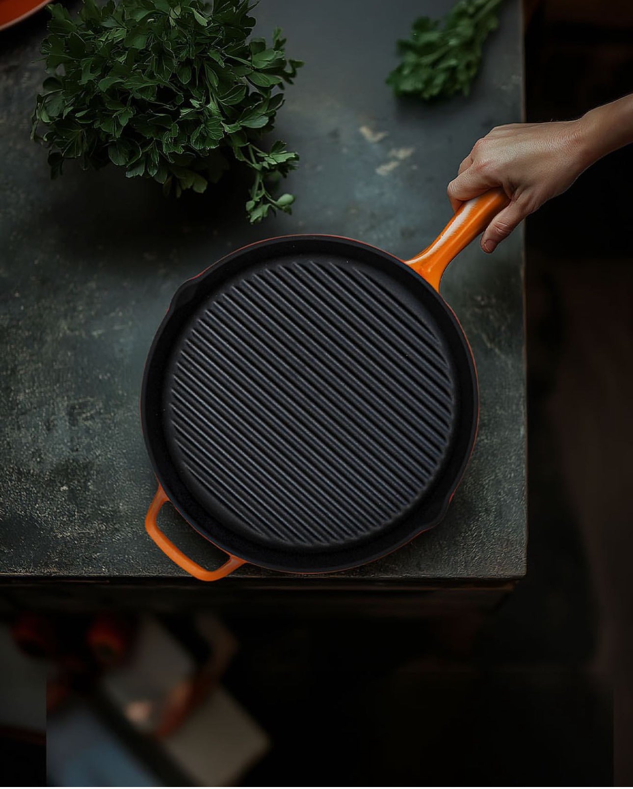Hecha Enameled Cast Iron Round Grill Pans 11"