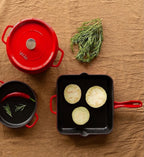 Hecha Enameled Cast Iron Square Grill Pans 11"
