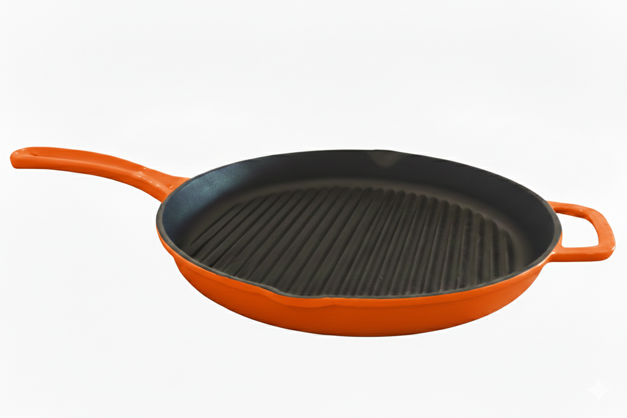 Hecha Enameled Cast Iron Round Grill Pans 11"
