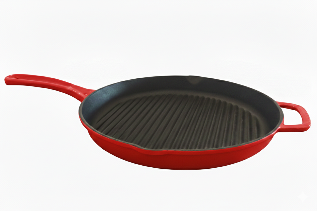 Hecha Enameled Cast Iron Round Grill Pans 11"