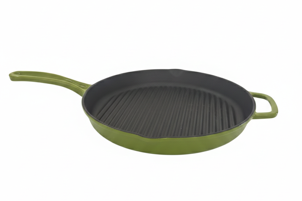 Hecha Enameled Cast Iron Round Grill Pans 11"