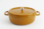 Hecha Enameled Cast Iron Round Shallow Dutch Ovens