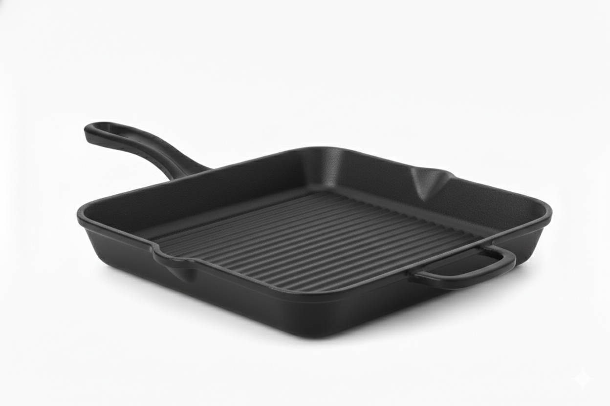 Hecha Enameled Cast Iron Square Grill Pans 11"