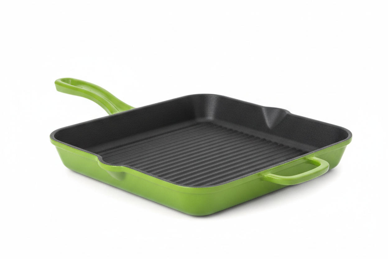Hecha Enameled Cast Iron Square Grill Pans 11"
