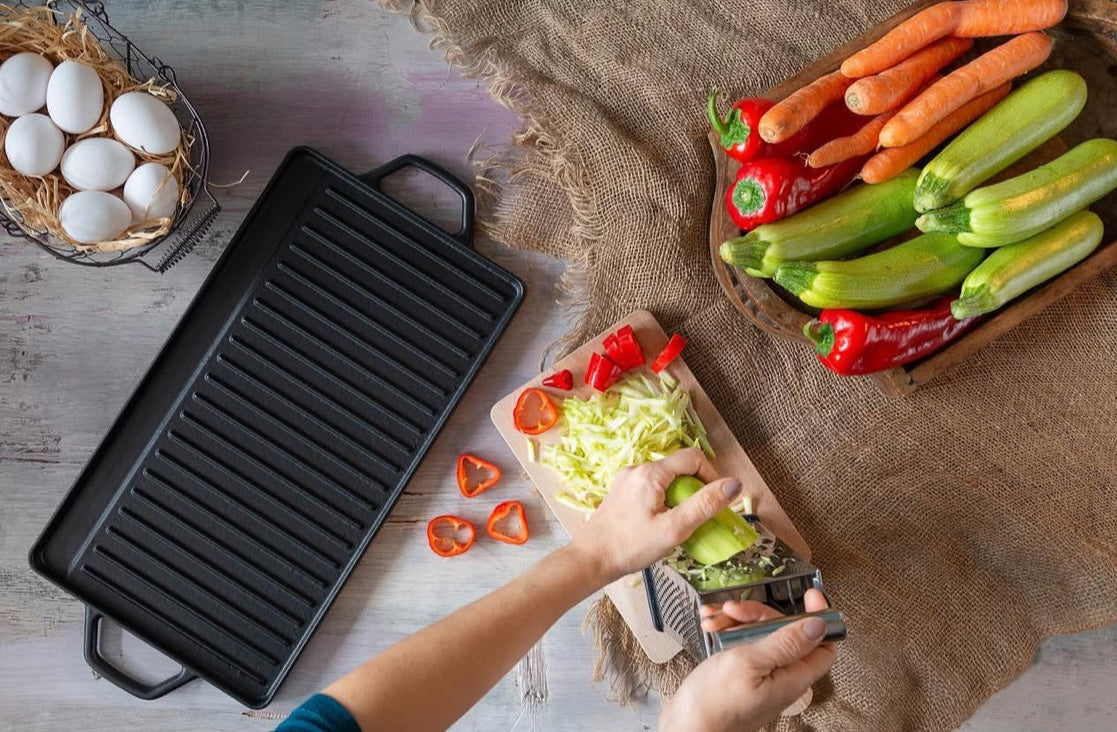Hecha Cast Iron Grill Griddle Plate Black