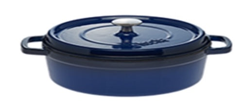 Hecha Navy Blue Shallow Dutch Oven
