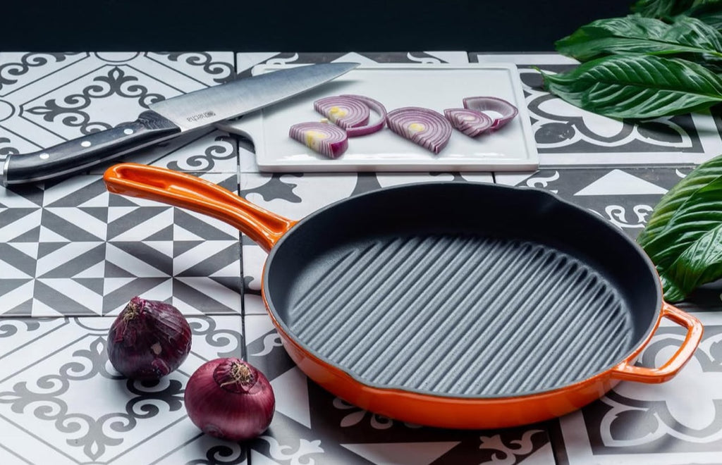 Hecha Enameled Cast Iron Round Grill Pans 11"