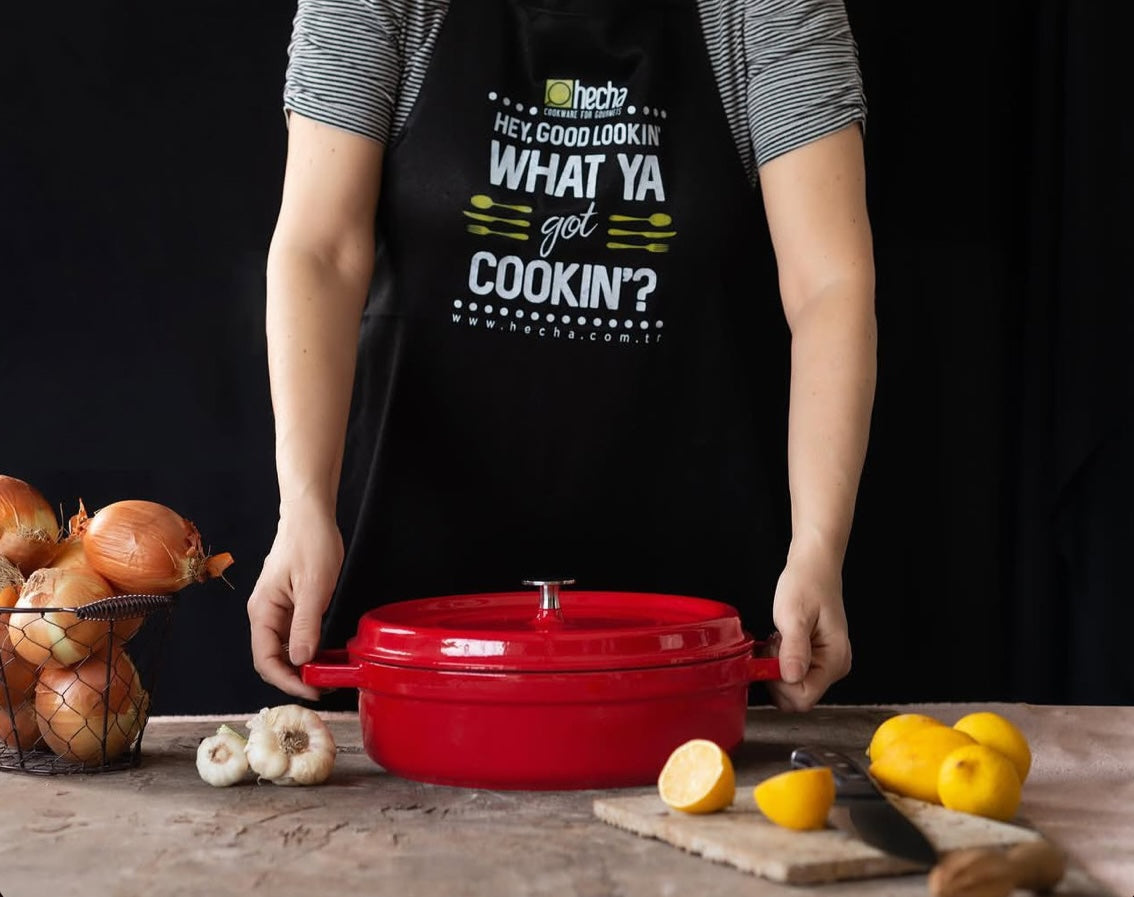 Hecha Enameled Cast Iron Round Shallow Dutch Ovens