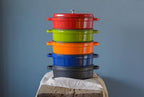 Hecha Enameled Cast Iron Round Shallow Dutch Ovens