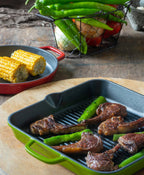 Hecha Enameled Cast Iron Square Grill Pans 11"
