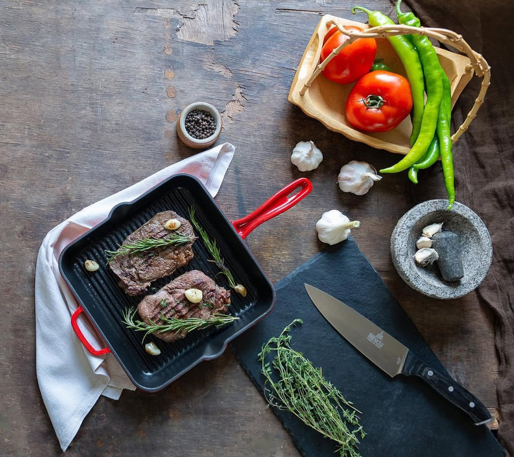 Hecha Enameled Cast Iron Square Grill Pans 11"