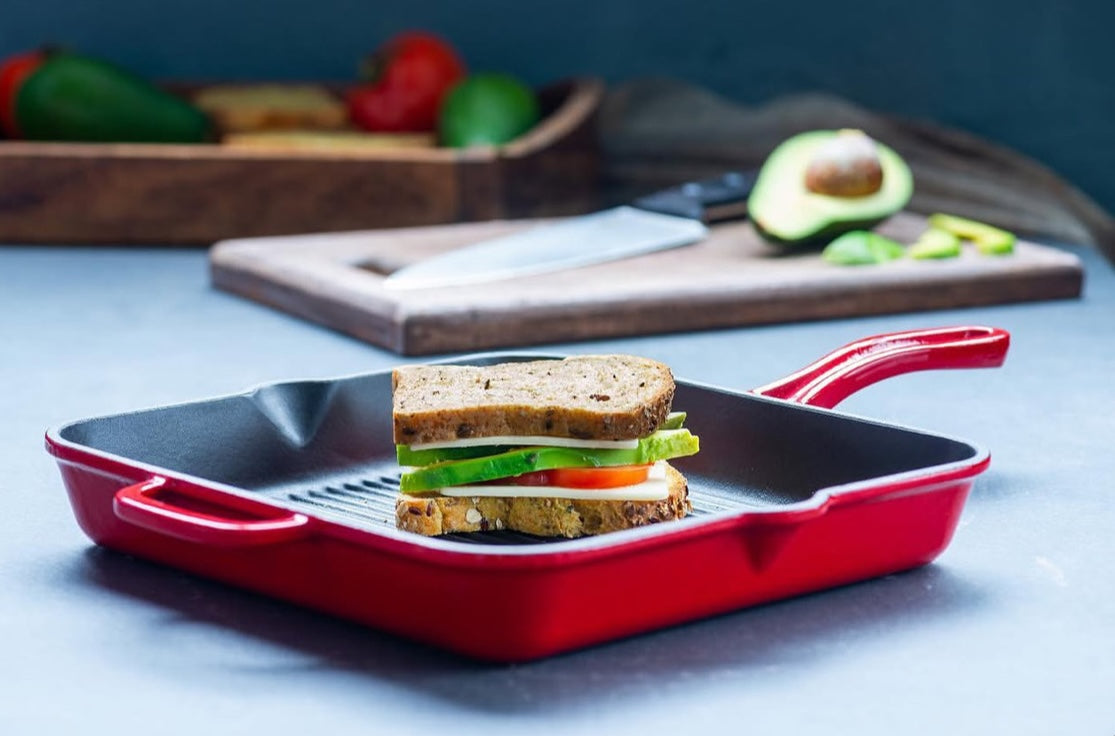 Hecha Enameled Cast Iron Square Grill Pans 11"